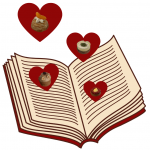 livre avec pâtisserie coeur
